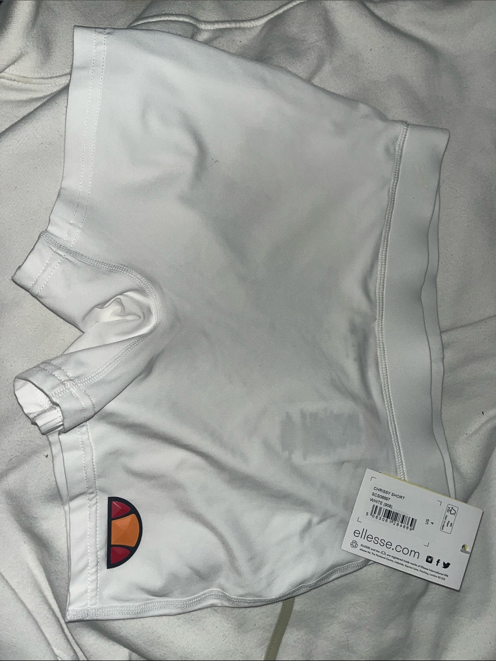 Ellesse White Girls' Athletic Logo Shorts